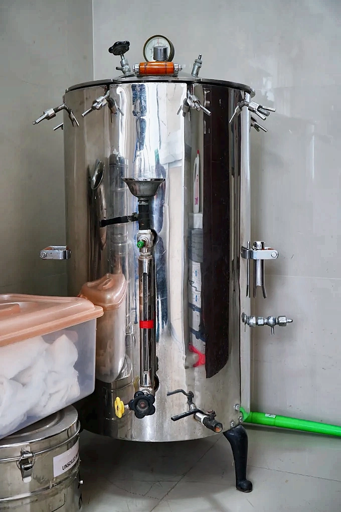 Medical sterilisation equipment at Sruthi Hospital, Sivakasi