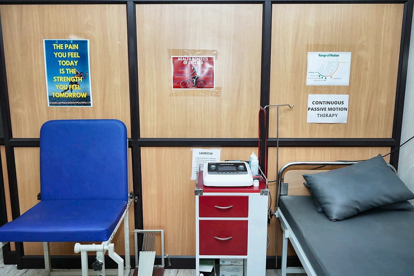 Patient examination room at Sruthi Hospital, Sivakasi