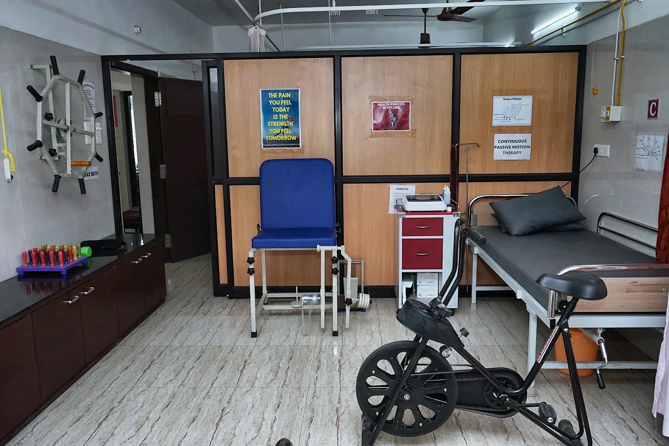 Patient treatment room at Sruthi Hospital, Sivakasi